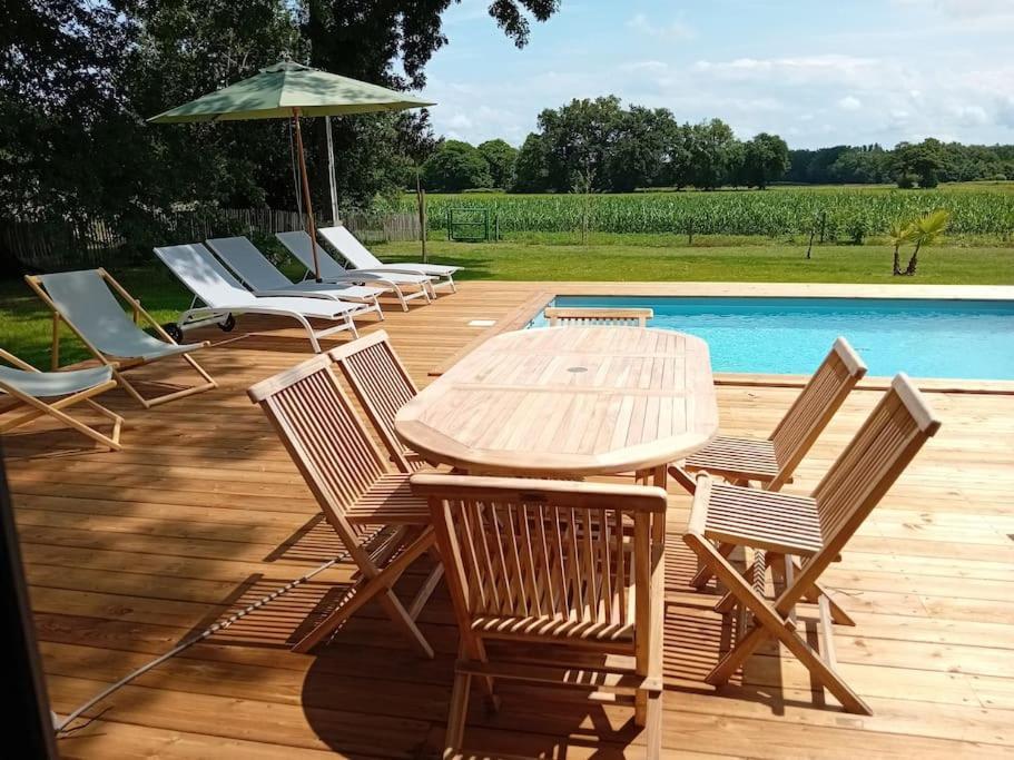 Maison Neuve Avec Piscine Chauffee, 4 Kms De Contis Plage Saint-Julien-en-Born Bagian luar foto